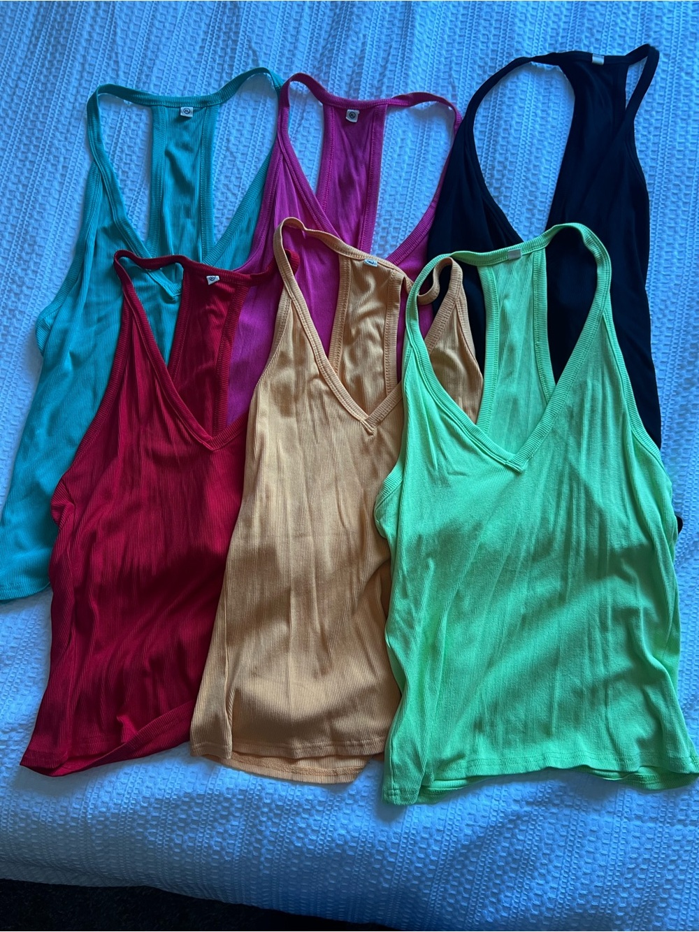 V-neck, Raceback Tank Tops- Lot of 6